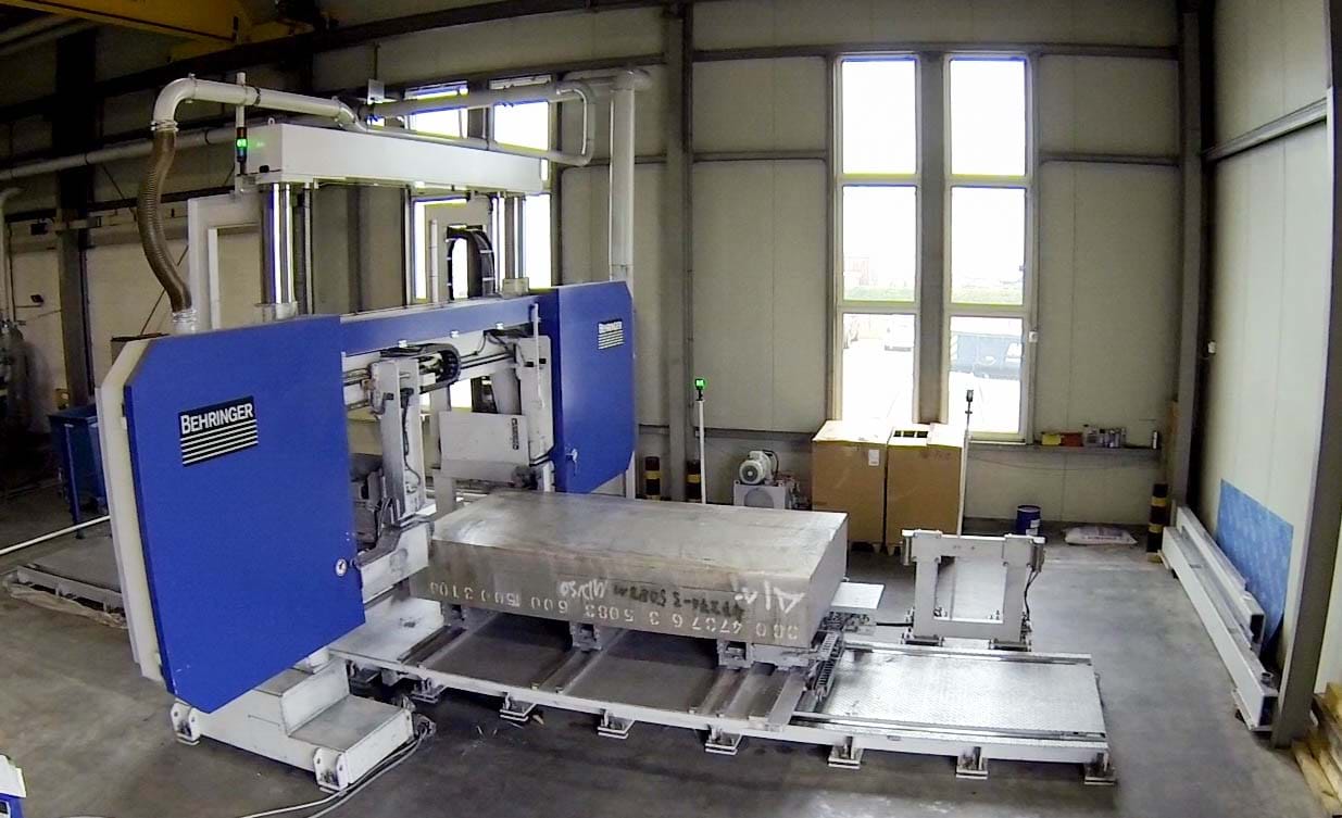 Block sawing machine in our facility in Coswig, Germany.