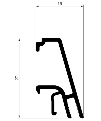 AWP 401 Top/side GB 27x16 - 6000 mm