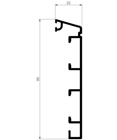 AWP 301 Doorframe 99mm 2 layer - 6000 mm